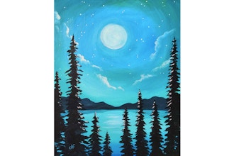 Paint and Sip - Beautiful Blue Moonrise